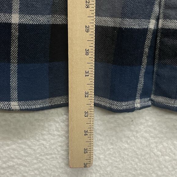Eddie Bauer Shirt Mens XL Tall Blue Black Plaid Flannel Outdoor Cabin Lumberjack - Picture 10 of 11